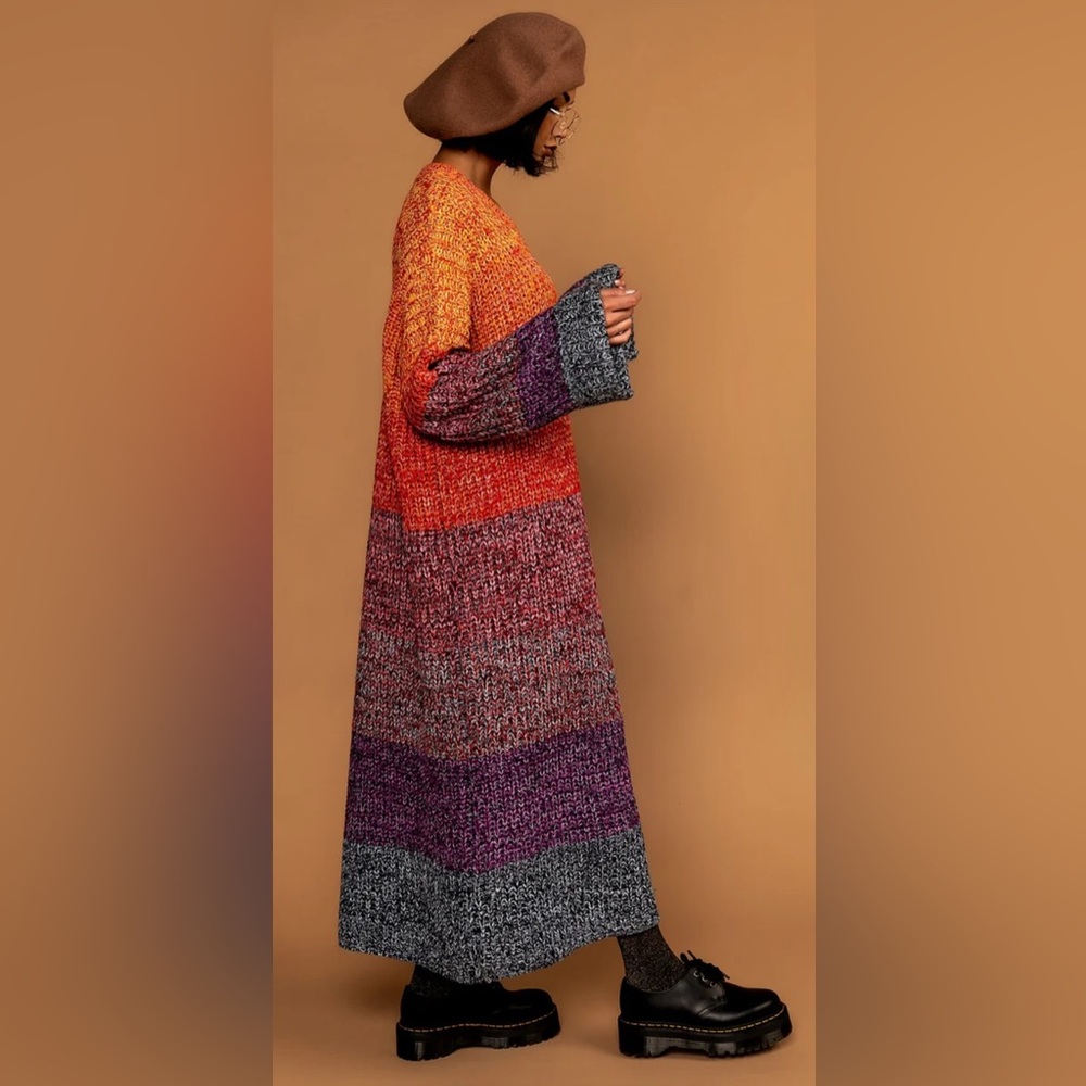 Dressed in LALA Feels Like Home Oversized Sweater Dress in Sunset - Picture 2 of 4